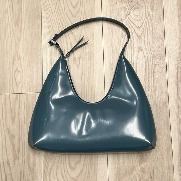 LIKE NEW BY FAR Amber Semi Patent Leather Shoulder Bag - Picture 1 of 7
